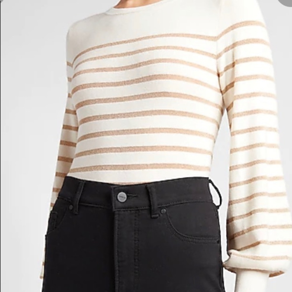 NWT Express Metallic Balloon Stripe top
